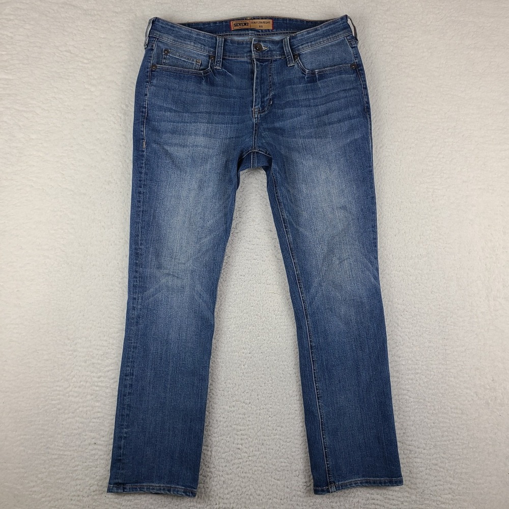 Seven7 Jeans Mens 32x30 Blue Slim Straight Fit Medium Wash Denim